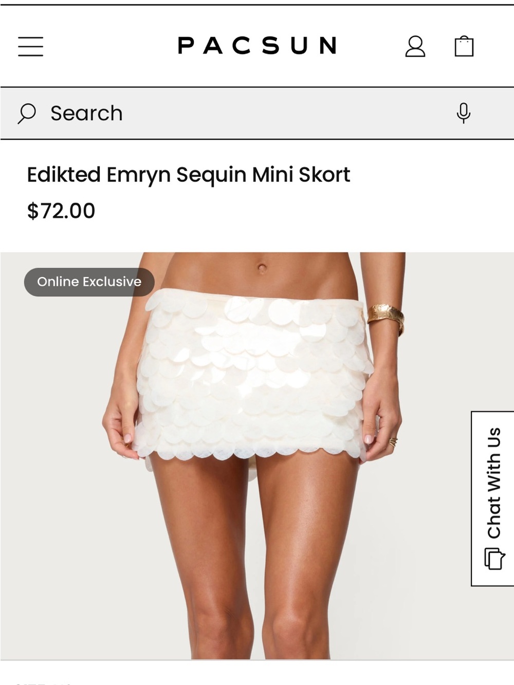 Edikted White Sequin Mini Skort